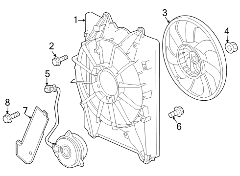 2024 Honda CR-V MOTOR, COOLING FAN Diagram for 38616-68A-A01