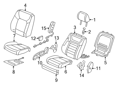 2022 Honda Pilot Passenger Seat Components Diagram 2