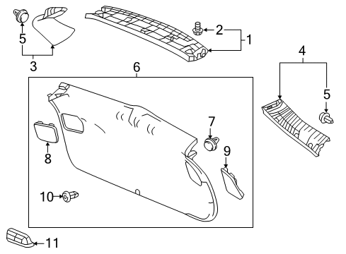 2022 Honda HR-V Interior Trim - Lift Gate Diagram