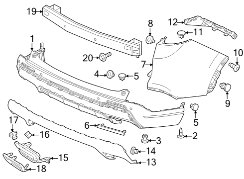 2023 Honda CR-V REFLECTOR, L- RR Diagram for 33555-3W0-A01