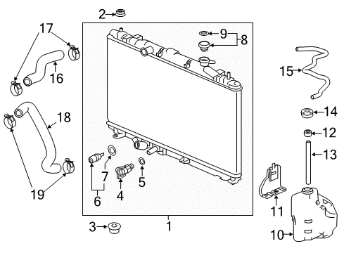 2022 Honda Accord Radiator & Components Diagram 4