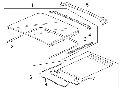 2023 Honda Pilot CABLE, R- ROLLSHADE Diagram for 70840-T90-A31