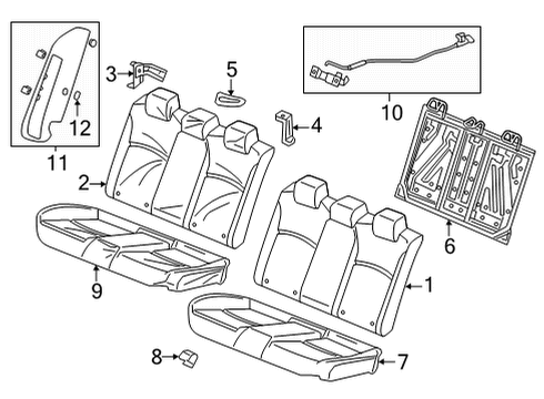 2022 Honda Civic PAD COMP, RR- BACK Diagram for 82127-T20-A01