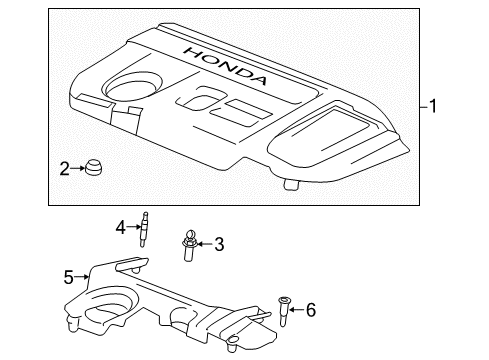 2022 Honda Accord Engine Appearance Cover Diagram 2