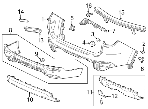 2023 Honda Pilot GARNISH, RR Diagram for 71510-T90-A10