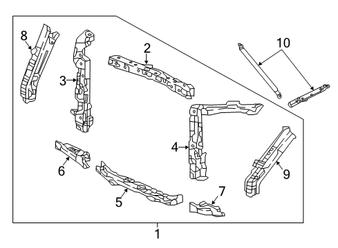 2023 Honda Ridgeline Radiator Support Diagram