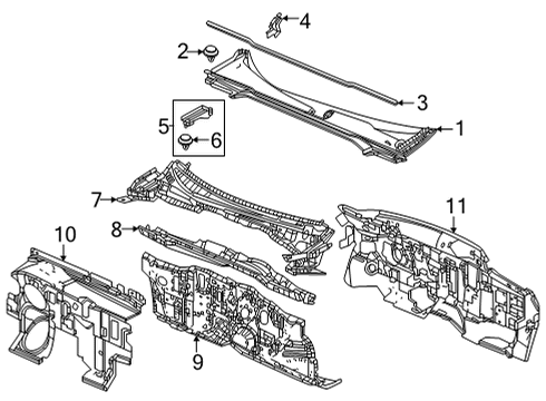 2023 Honda Civic INSULATOR, DASHBOARD Diagram for 74251-T39-A01