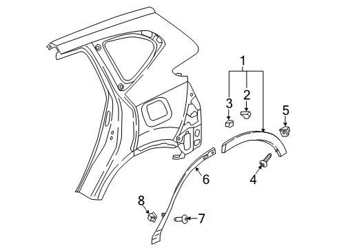 2022 Honda CR-V Hybrid Exterior Trim - Quarter Panel Diagram