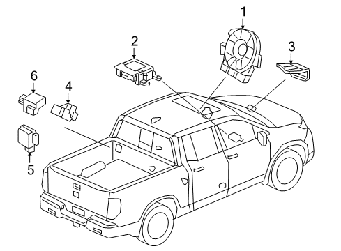 2023 Honda Ridgeline Air Bag Components Diagram 2