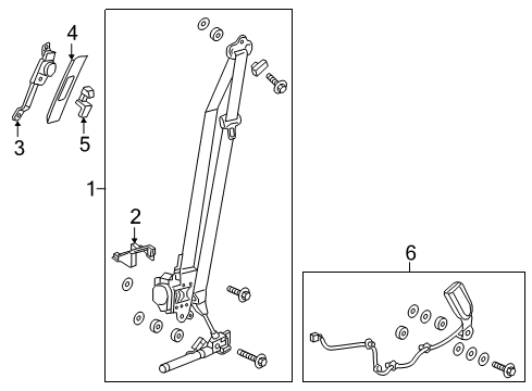 2022 Honda CR-V Hybrid Seat Belt Diagram 1