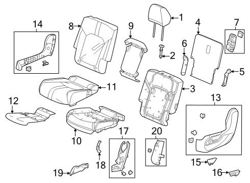 2024 Honda Pilot COVER, L- *NH836L* Diagram for 81721-T90-A21ZC