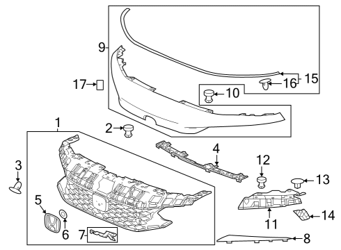 2023 Honda Civic GARNISH, FR- *NH0* Diagram for 71000-T60-J01ZD