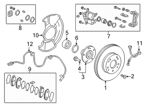 2023 Honda Civic Front Brakes Diagram 2