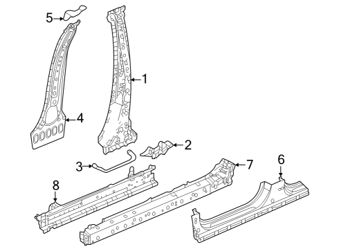 2023 Honda HR-V Center Pillar & Rocker, Rocker Diagram