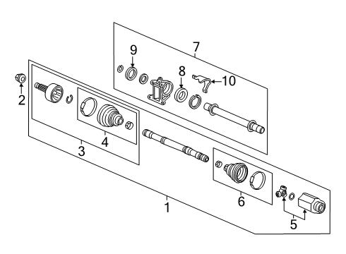 2022 Honda Insight Drive Axles - Front Diagram