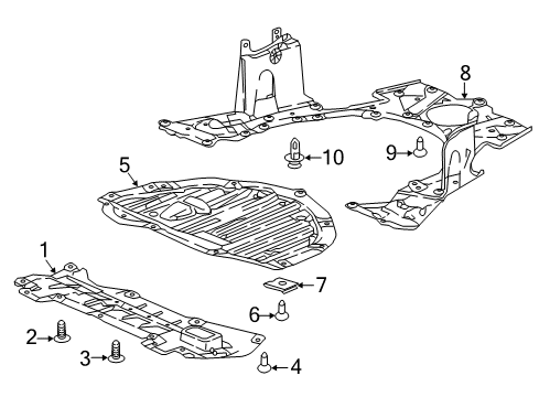 2022 Honda CR-V Hybrid Splash Shields Diagram