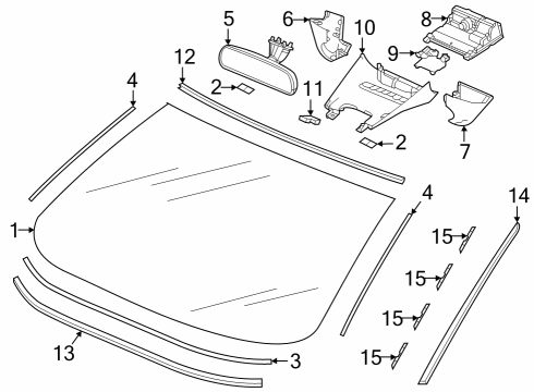 2023 Honda Accord SET, FR- WSHLD GLASS Diagram for 73111-30B-A11