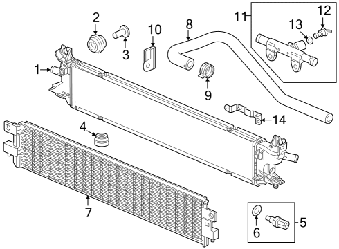 2023 Honda CR-V W-RADIATOR Diagram for 1J010-69F-A01