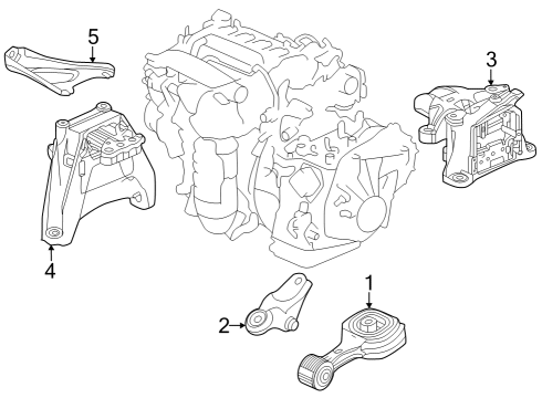 2023 Honda CR-V Hybrid Engine & Trans Mounting Diagram 1