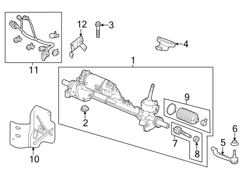 2024 Honda Pilot G/BOX ASSY-, STRG Diagram for 53620-T90-A23