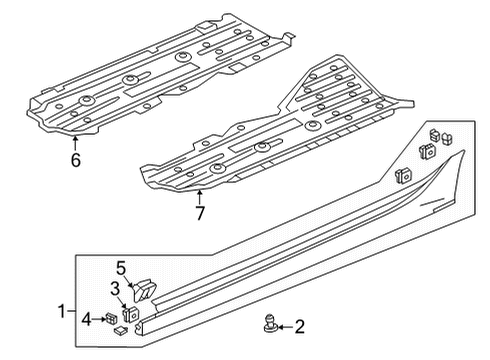 2022 Honda Civic Exterior Trim - Pillars Diagram 1