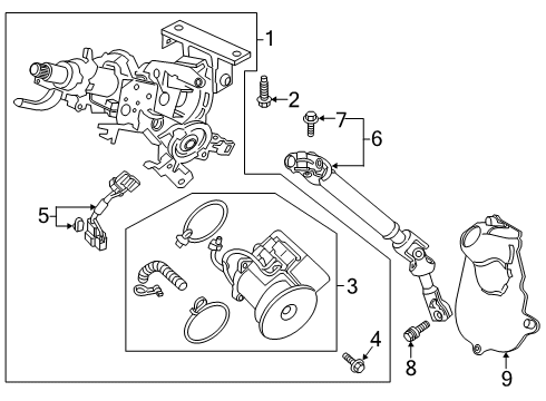 2022 Honda Passport COLUMN, STEERING Diagram for 53282-TGS-A50