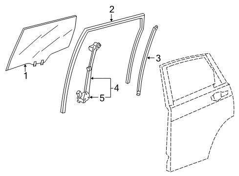 2022 Honda CR-V Hybrid Front Door Glass & Hardware Diagram 2