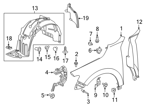 2022 Honda Insight Fender & Components Diagram