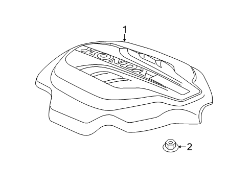 2022 Honda Ridgeline Engine Appearance Cover Diagram
