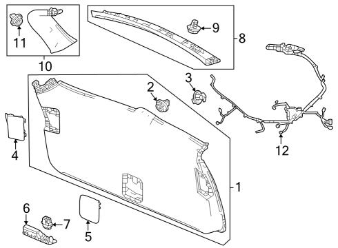 2023 Honda Pilot Interior Trim - Lift Gate Diagram