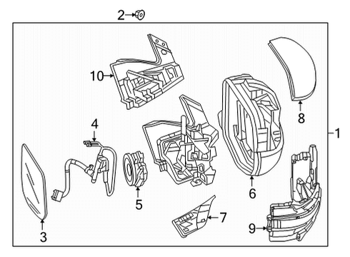 2023 Honda Ridgeline HOUSING, L- *NH877P* Diagram for 76251-TG7-A31ZT