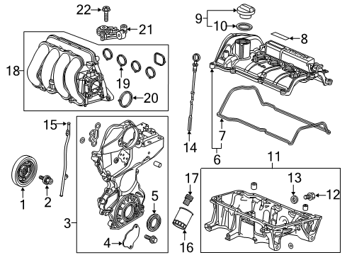 2022 Honda Insight Engine Parts, Mounts, Cylinder Head & Valves, Camshaft & Timing, Oil Pan, Oil Pump, Crankshaft & Bearings, Pistons, Rings & Bearings, Variable Valve Timing Diagram 1