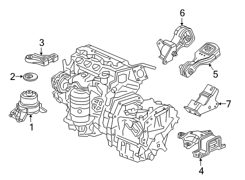 2022 Honda HR-V Engine & Trans Mounting Diagram