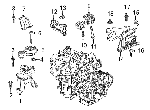 2022 Honda Accord Engine & Trans Mounting Diagram 3