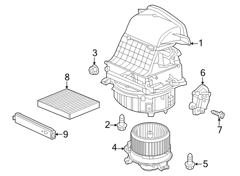 2024 Honda Pilot MOTOR SUB-ASSY-, FR Diagram for 79307-TYA-A61