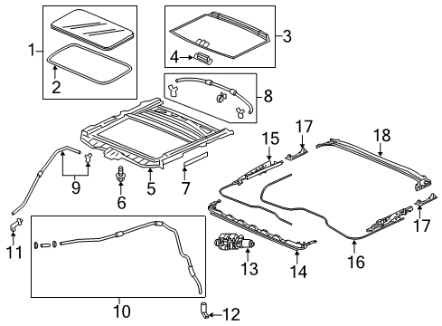 2017 Honda Pilot SUNSHADE *NH836L* Diagram for 70600-TZ5-A03ZD