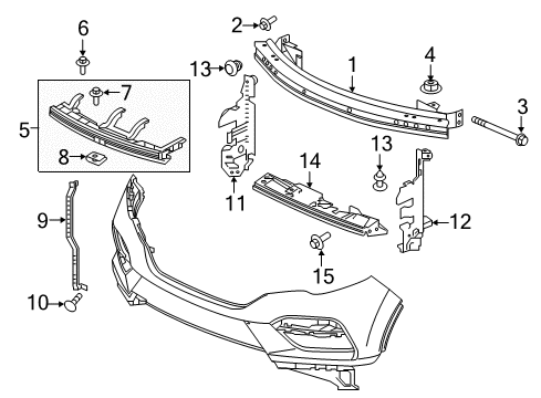 2022 Honda Pilot Bumper & Components - Front Diagram 2