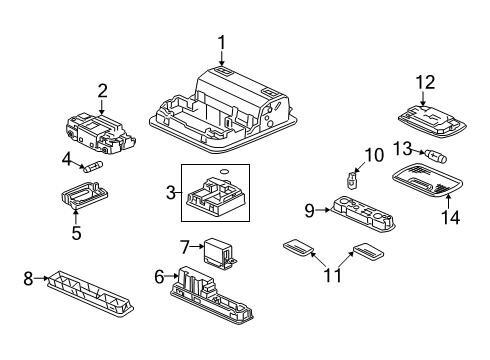 2023 Honda Passport Overhead Lamps Diagram