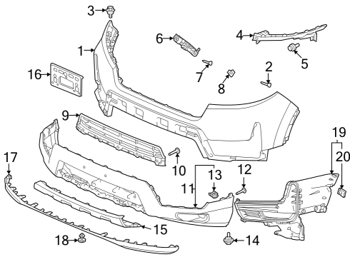 2023 Honda Passport Bumper & Components - Front Diagram 1