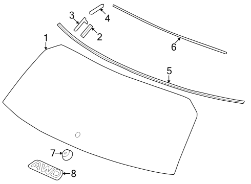 2024 Honda CR-V GLASS SET, RR Diagram for 73211-3A0-A11