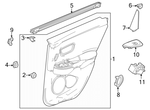 2023 Honda HR-V Interior Trim - Rear Door Diagram