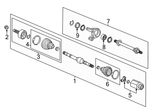 2022 Honda CR-V Hybrid Drive Axles - Front Diagram 2