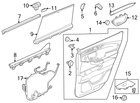 2023 Honda Pilot SW, RR- POWER WINDOW Diagram for 35770-T90-A01