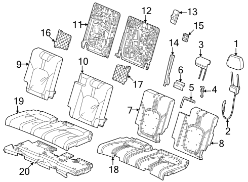 2024 Honda Pilot DWG, RR- *NH900L* Diagram for 82521-TYA-A41ZC