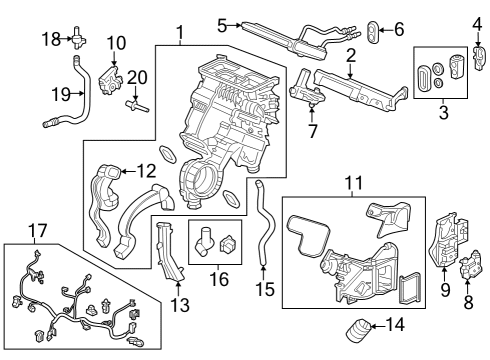 2023 Honda Pilot CORE SUB-ASSY Diagram for 79115-TYA-A41