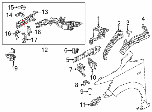 2022 Honda HR-V Structural Components & Rails Diagram