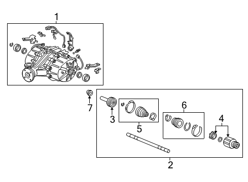 2022 Honda Pilot Axle & Differential - Rear Diagram