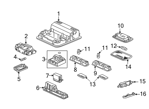 2022 Honda Pilot Overhead Lamps Diagram