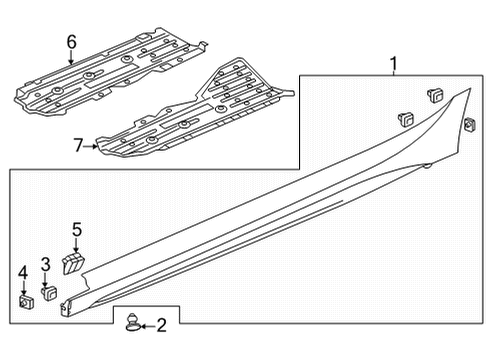 2022 Honda Civic Exterior Trim - Pillars Diagram 2