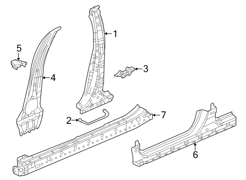 2023 Honda CR-V Hybrid Center Pillar & Rocker Diagram